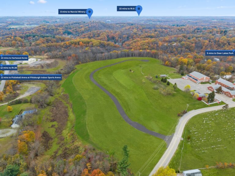 Arial View of Beautiful New Home Community with Lush Green Space & Fall Foliage at Kingston Ranch New Home Community | Pittsburgh New Home Connection