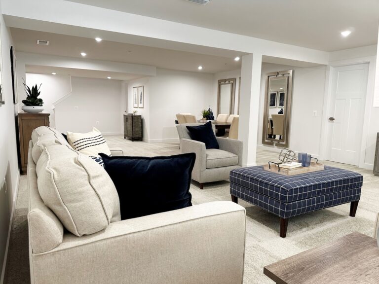 Beautiful Living Room in Neutral Tones in Eden Cay New Home | Pittsburgh New Home Connection